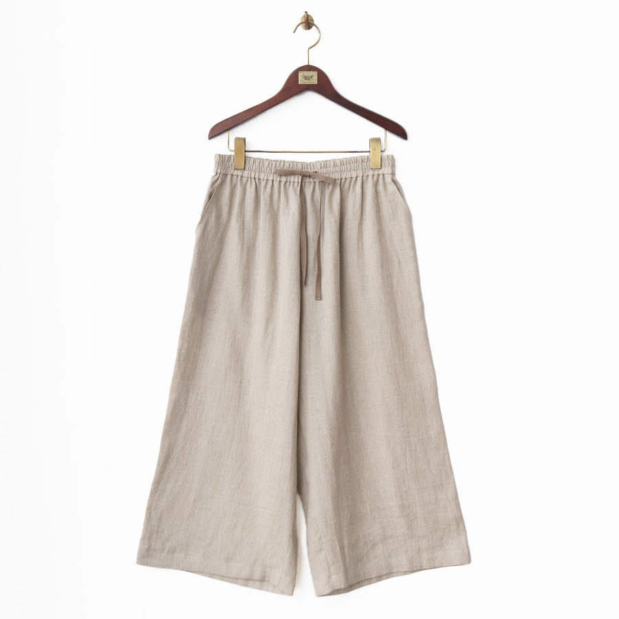 ウォッシュリネン クロップドパンツ